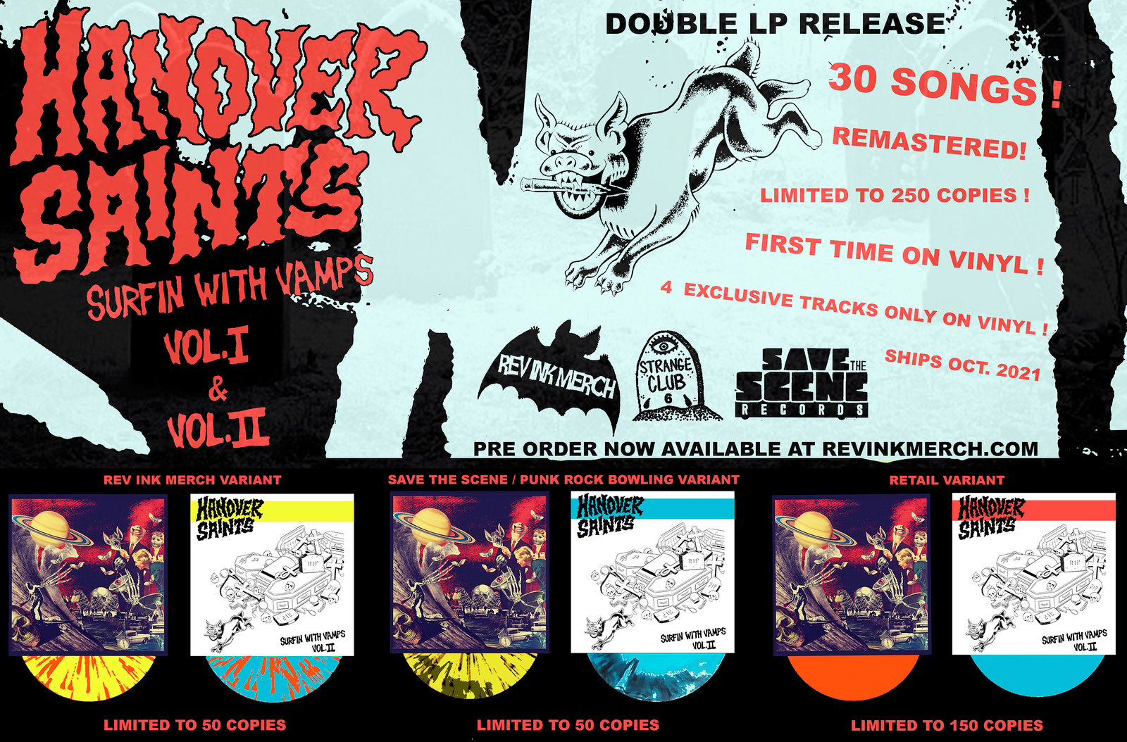 Hanover Saints - Surfin With Vamps Volume 1 And Volume 2 Double LP